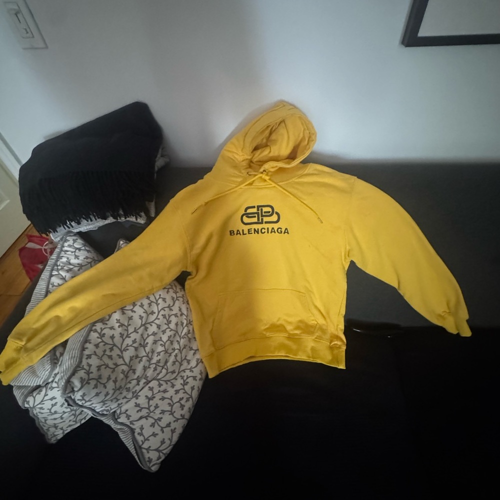 Balenciaga Vibrant Yellow Logo Hoodie